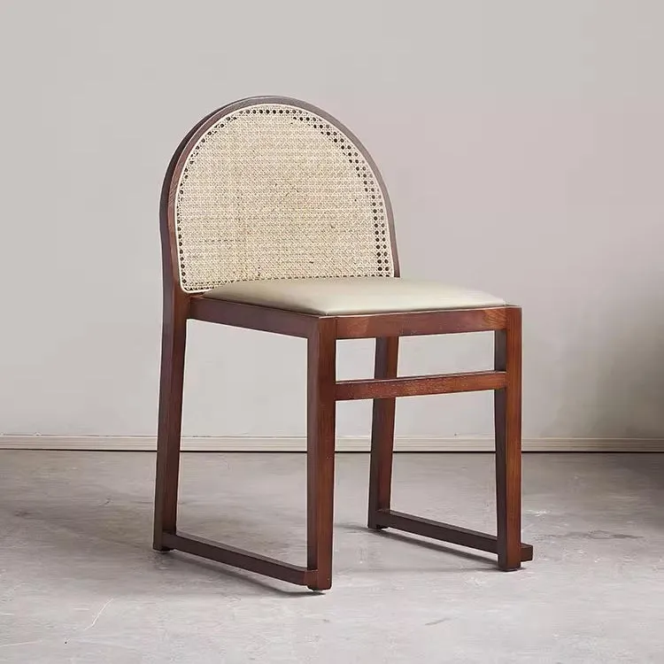 Budi Stackable Wood and Rattan Dining Chair