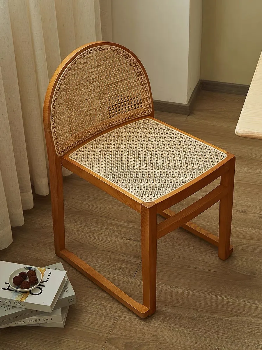 Budi Stackable Wood and Rattan Dining Chair