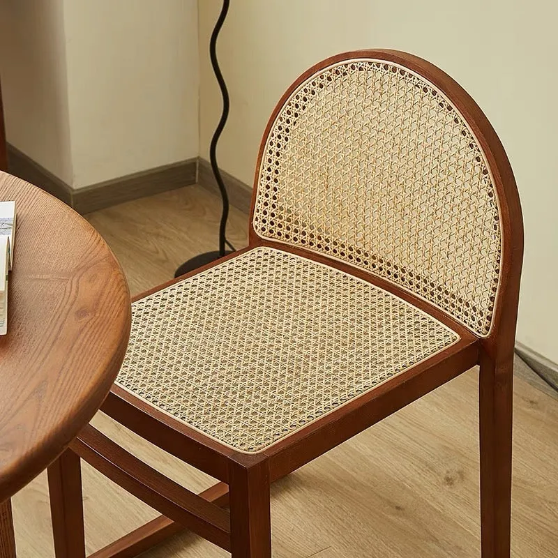 Budi Stackable Wood and Rattan Dining Chair