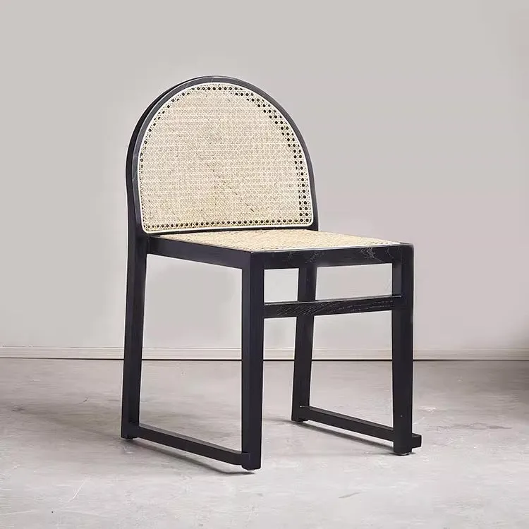 Budi Stackable Wood and Rattan Dining Chair