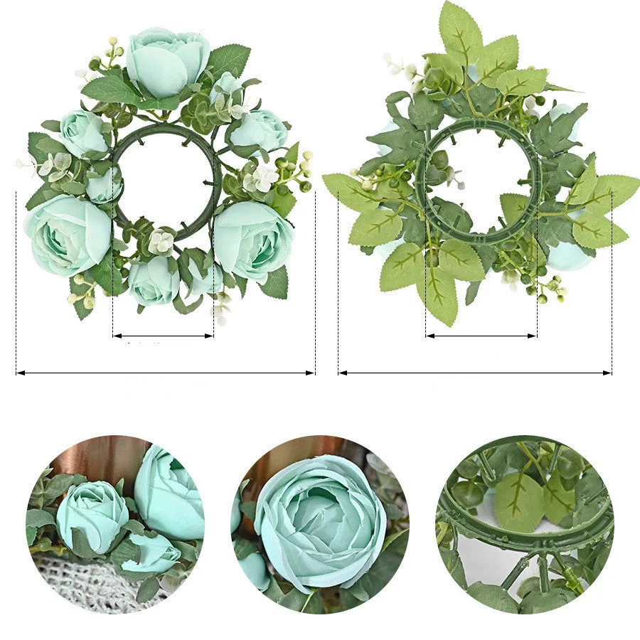 Bulk Valentine's Day Floral Arrangement Artificial Rose Wreaths Candle Rings Wreaths Wholesale