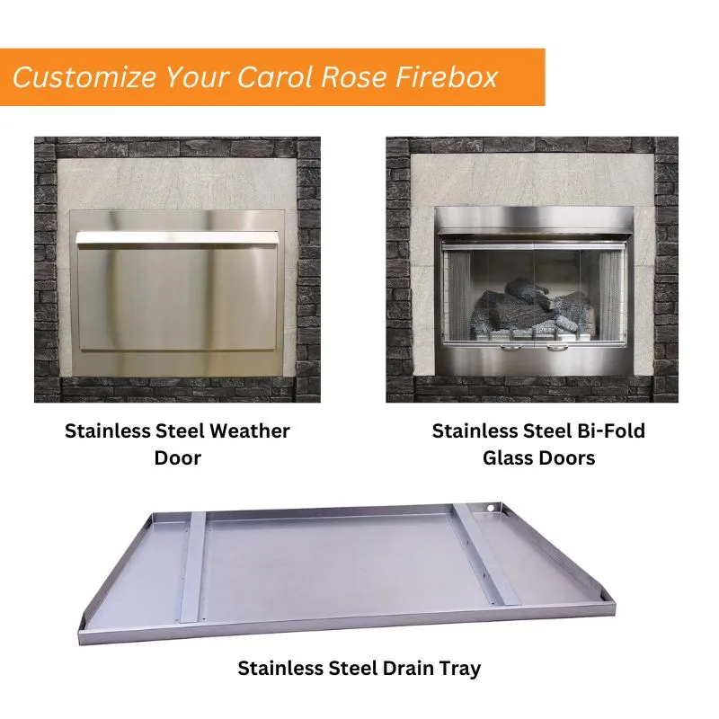 Carol Rose 42-Inch Vent Free Premium Outdoor Stainless Steel Firebox