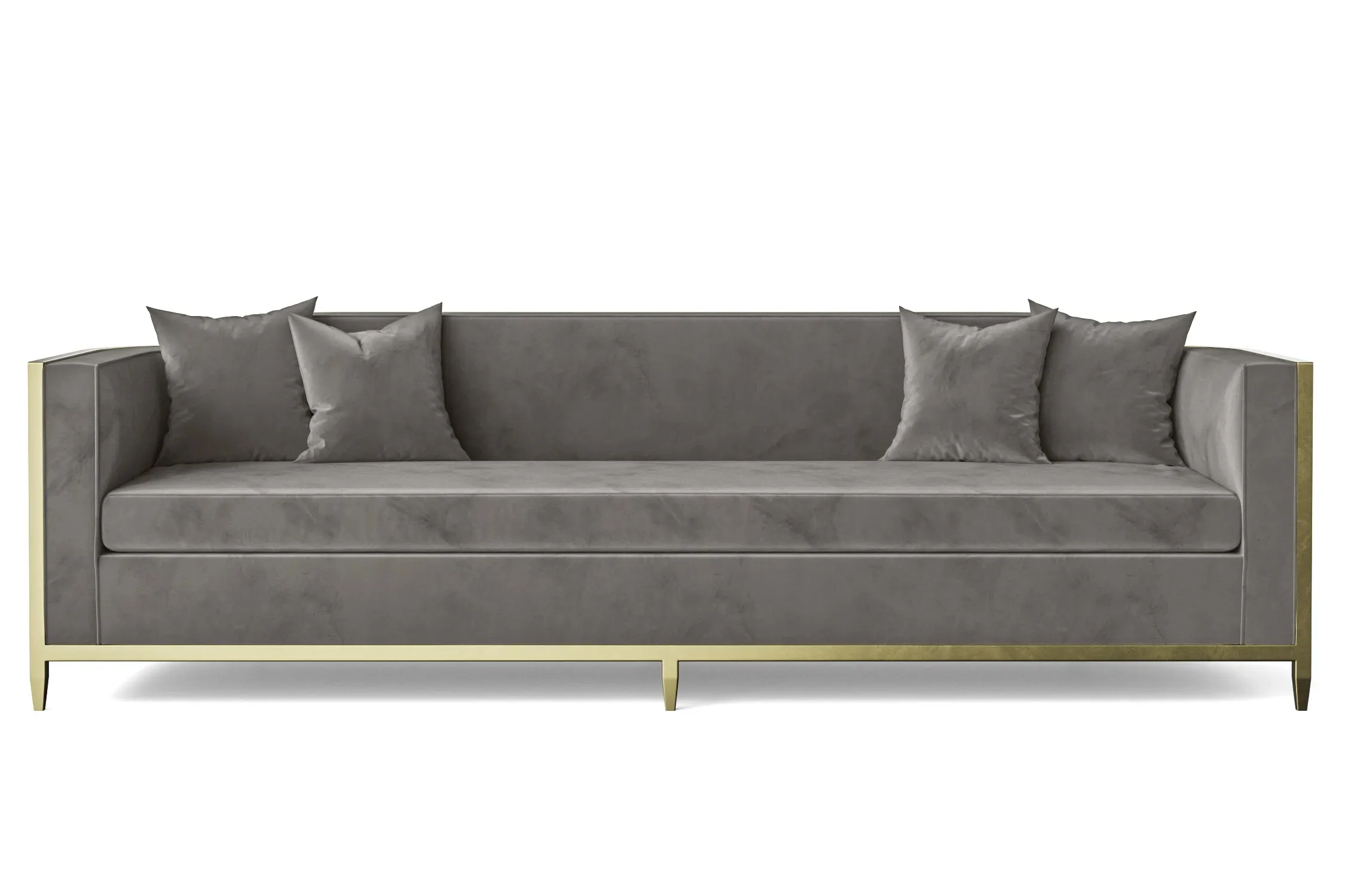 Carrara 4 Seater Sofa Grey Velvet