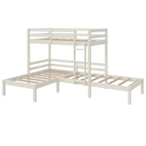 Casey Kids' L-Shaped Corner Triple Bunk Bed