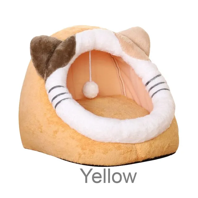 Cat Beds House Pet Bed Cute Warm Small For Cats Dogs Sleeping Bed Kennel Collapsible Cat Cave Cute Sleeping Mats Winter Products