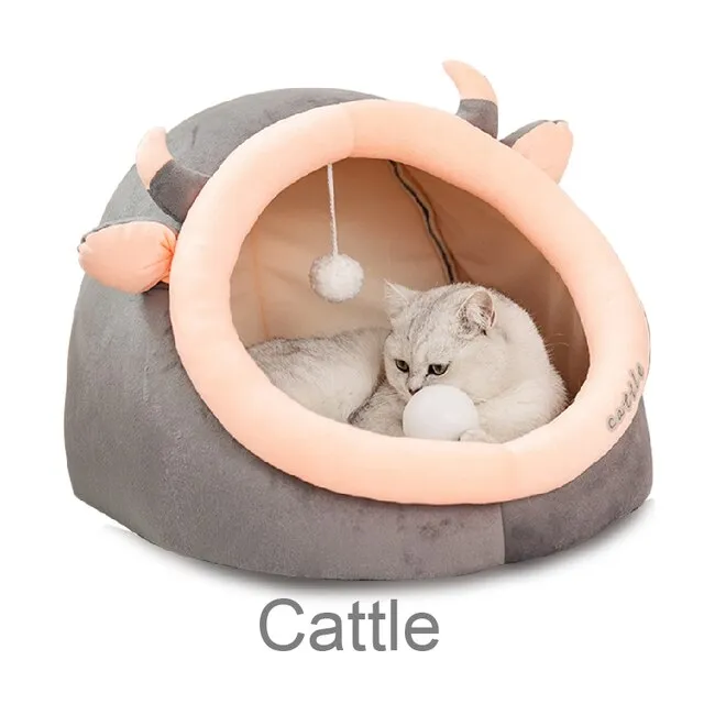 Cat Beds House Pet Bed Cute Warm Small For Cats Dogs Sleeping Bed Kennel Collapsible Cat Cave Cute Sleeping Mats Winter Products