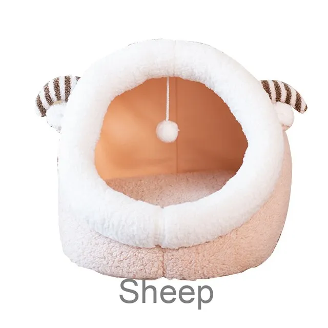 Cat Beds House Pet Bed Cute Warm Small For Cats Dogs Sleeping Bed Kennel Collapsible Cat Cave Cute Sleeping Mats Winter Products