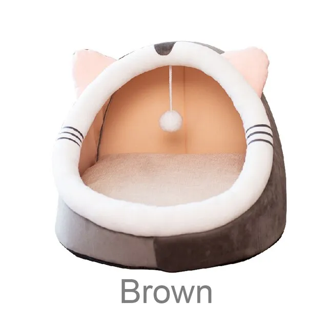 Cat Beds House Pet Bed Cute Warm Small For Cats Dogs Sleeping Bed Kennel Collapsible Cat Cave Cute Sleeping Mats Winter Products