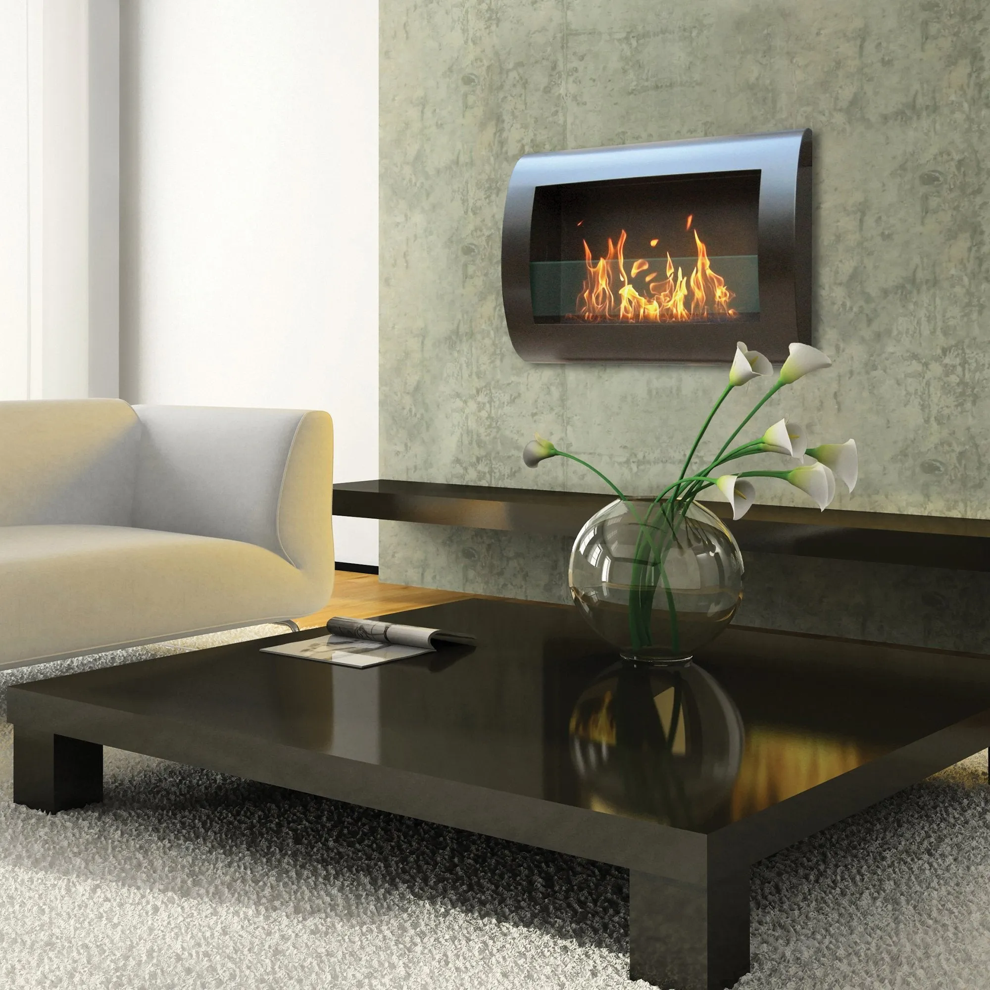 Chelsea Wall Mount BioEthanol Fireplace