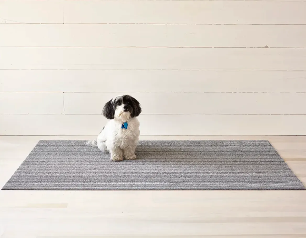 Chilewich Indoor/Outdoor Skinny Stripe Shag Floor Mat - Shadow