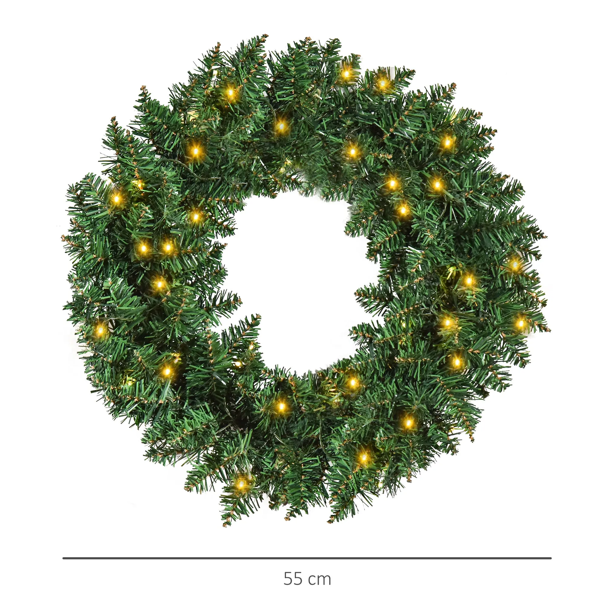 Christmas Wreath 50 Warm White LED Lights Ideal Artificial Decor