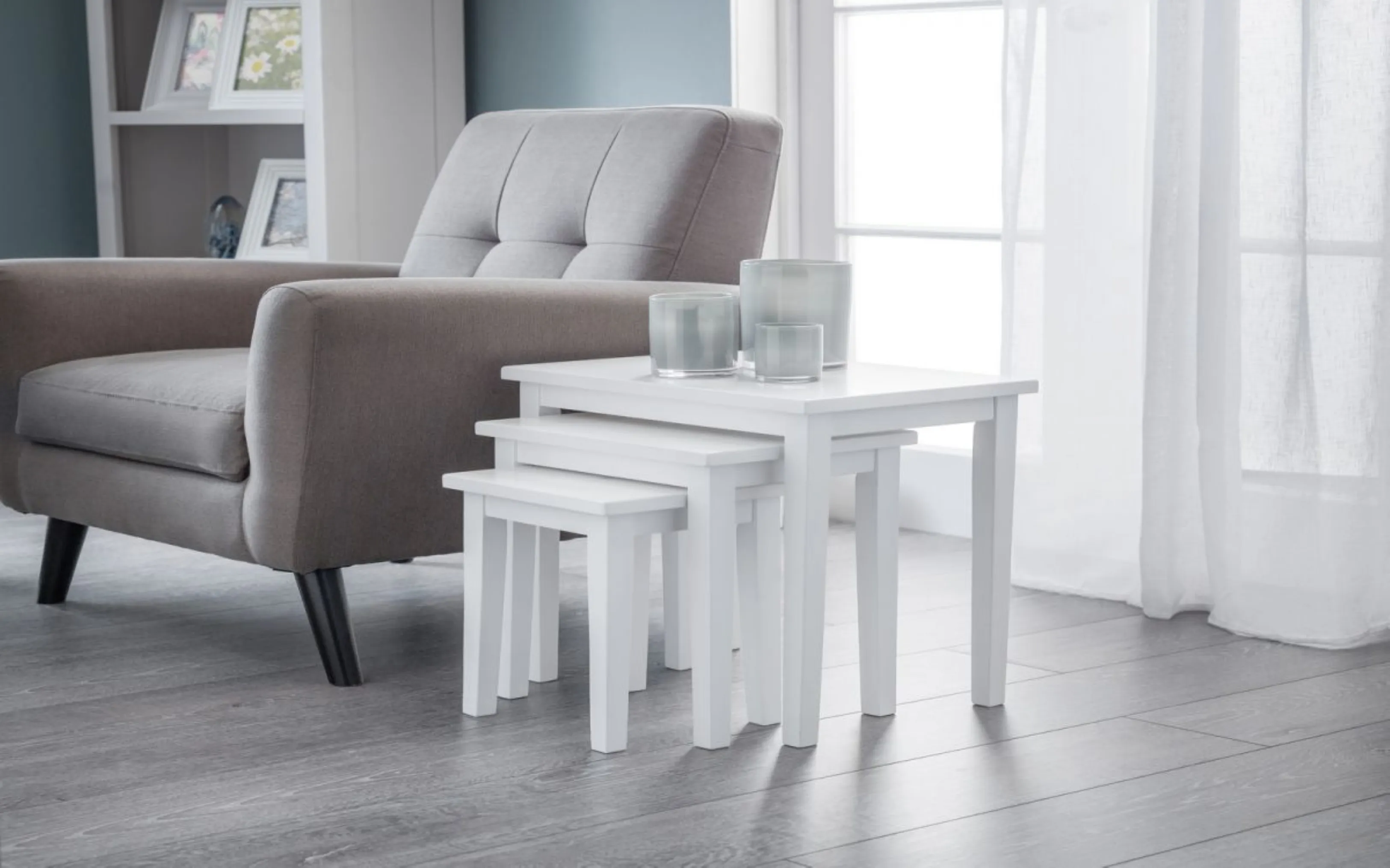 Cleo Nest Of Tables - Pure White Finish