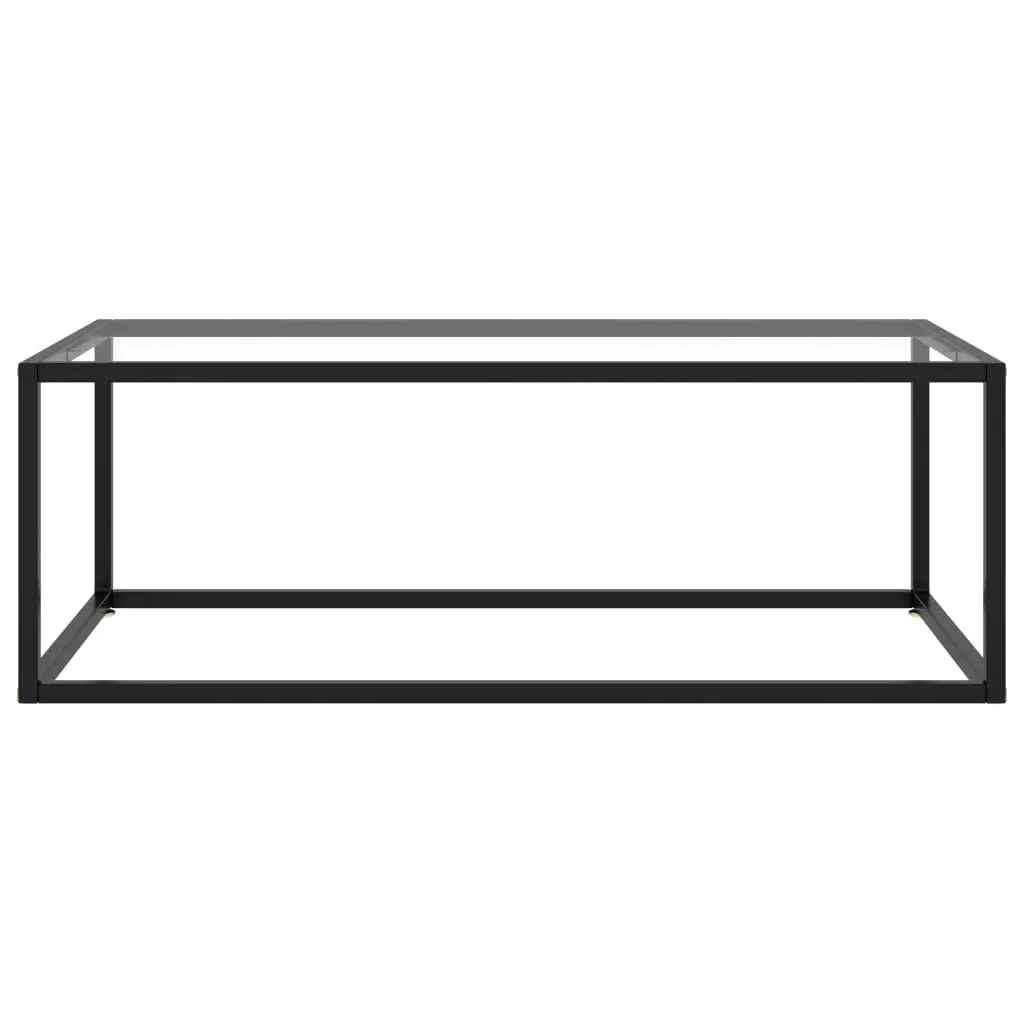 Coffee Table Black with Tempered Glass 100x50x35 cm