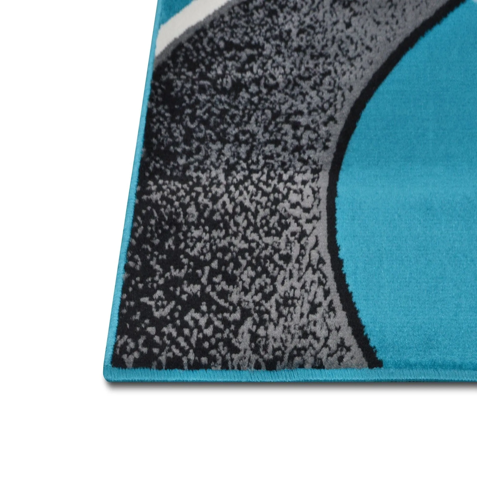 Contempo-42 Area Rugs Runner Turquoise 8-X-11