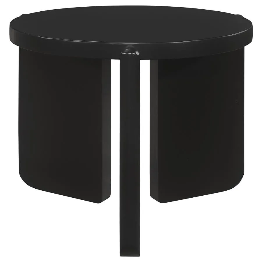 Cordova Round Solid Wood End Table Black