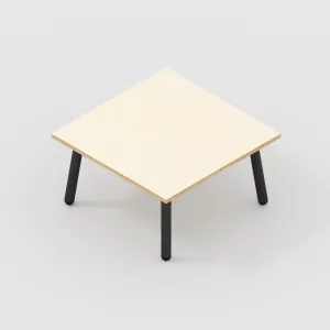 Custom Plywood Coffee Table with Round Single Pin Legs