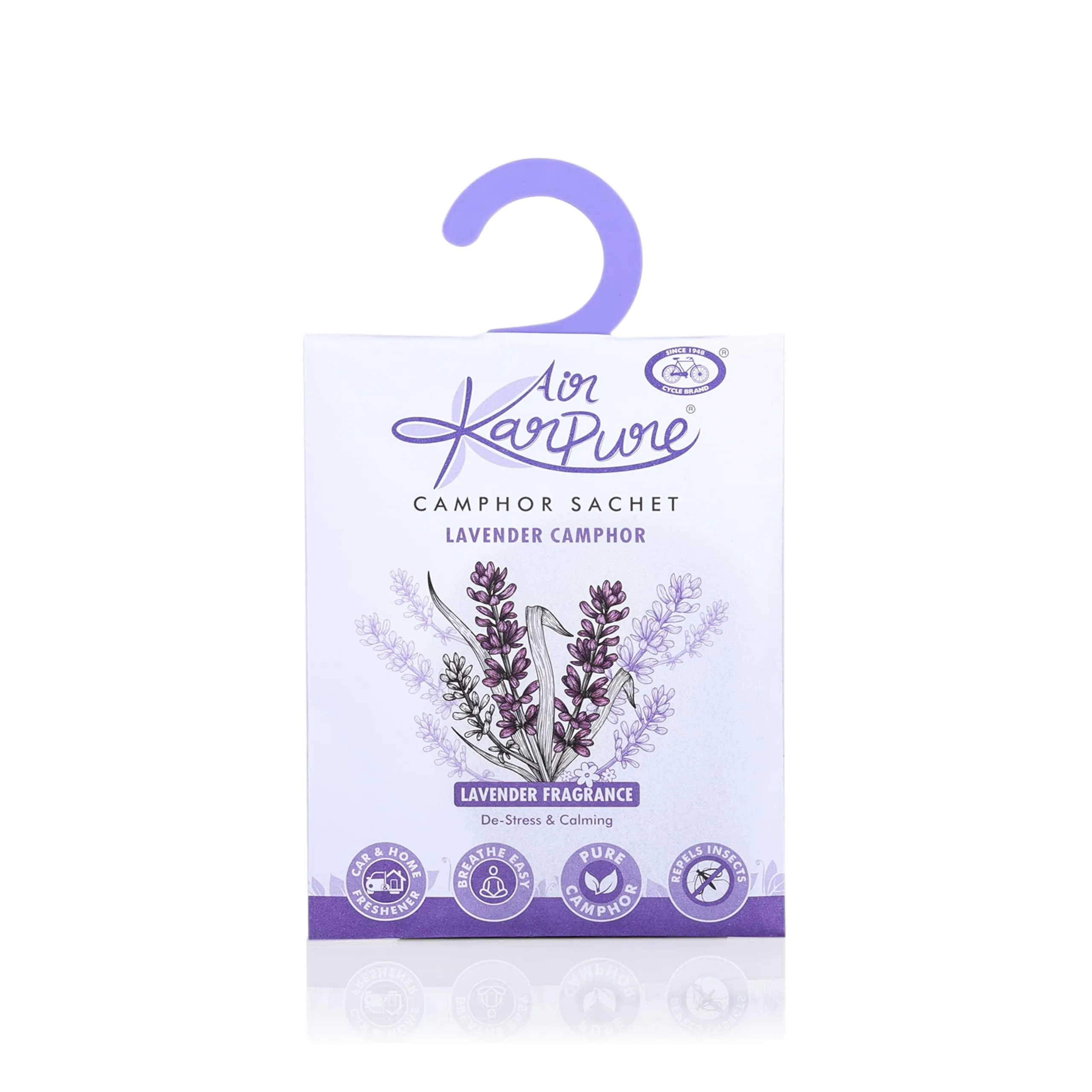 Cycle Pure Karpure Camphor Sachet - Pack of 5 | Air Freshener for Bathroom, Cars, Wardrobes, Homes, & Offices | Oudh, Citrus, Lavender, Thyme & Original Camphor Fragrance | Each Lasts up to 30 Days