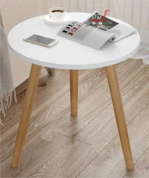 Elegant Foldable Round Side Table | Versatile Tea & Coffee Table | Engineered Wood | Modern White Finish