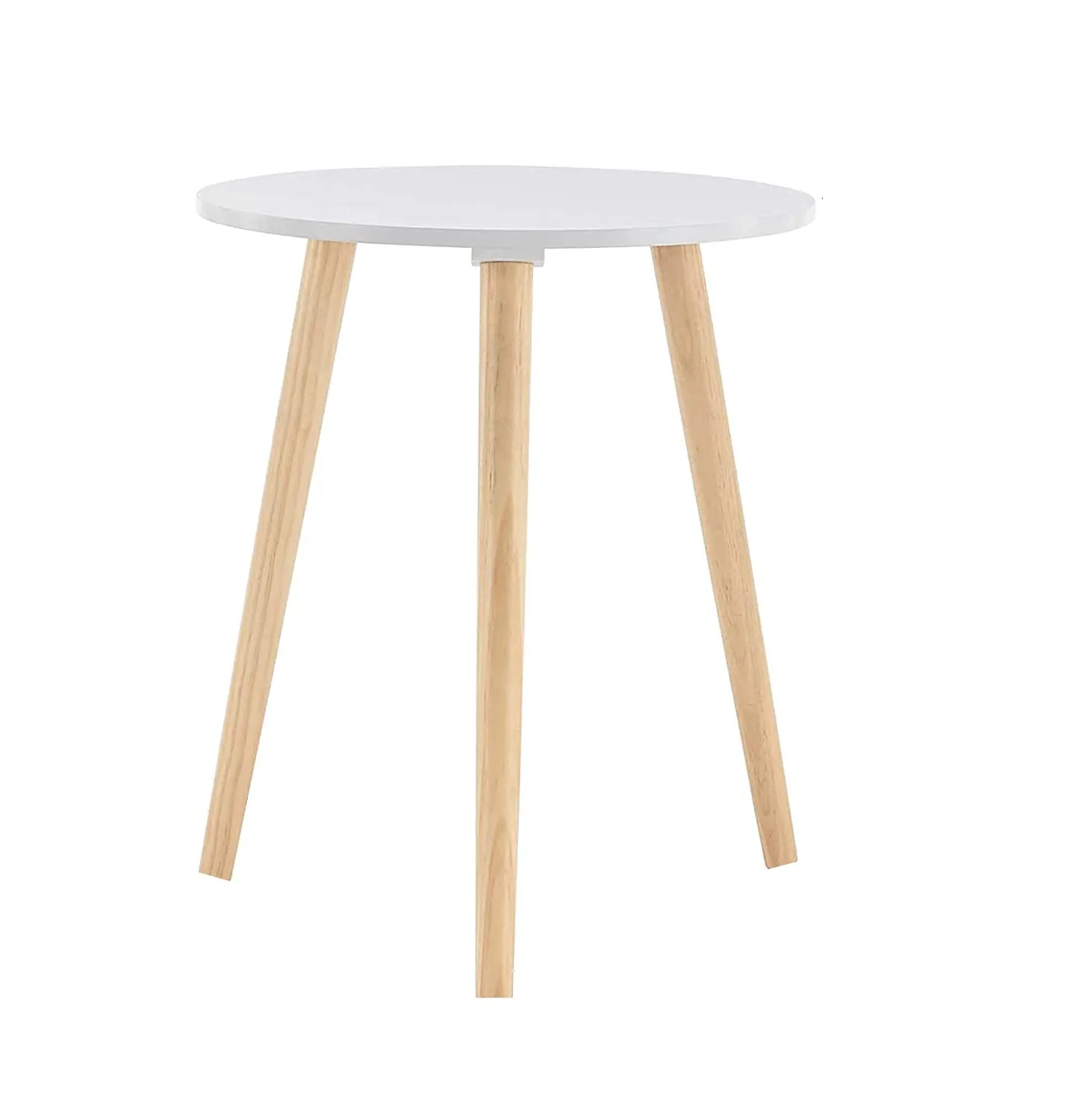 Elegant Foldable Round Side Table | Versatile Tea & Coffee Table | Engineered Wood | Modern White Finish