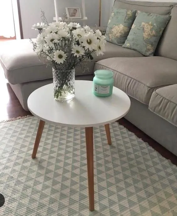 Elegant Foldable Round Side Table | Versatile Tea & Coffee Table | Engineered Wood | Modern White Finish