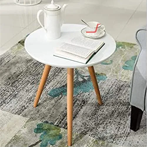 Elegant Foldable Round Side Table | Versatile Tea & Coffee Table | Engineered Wood | Modern White Finish