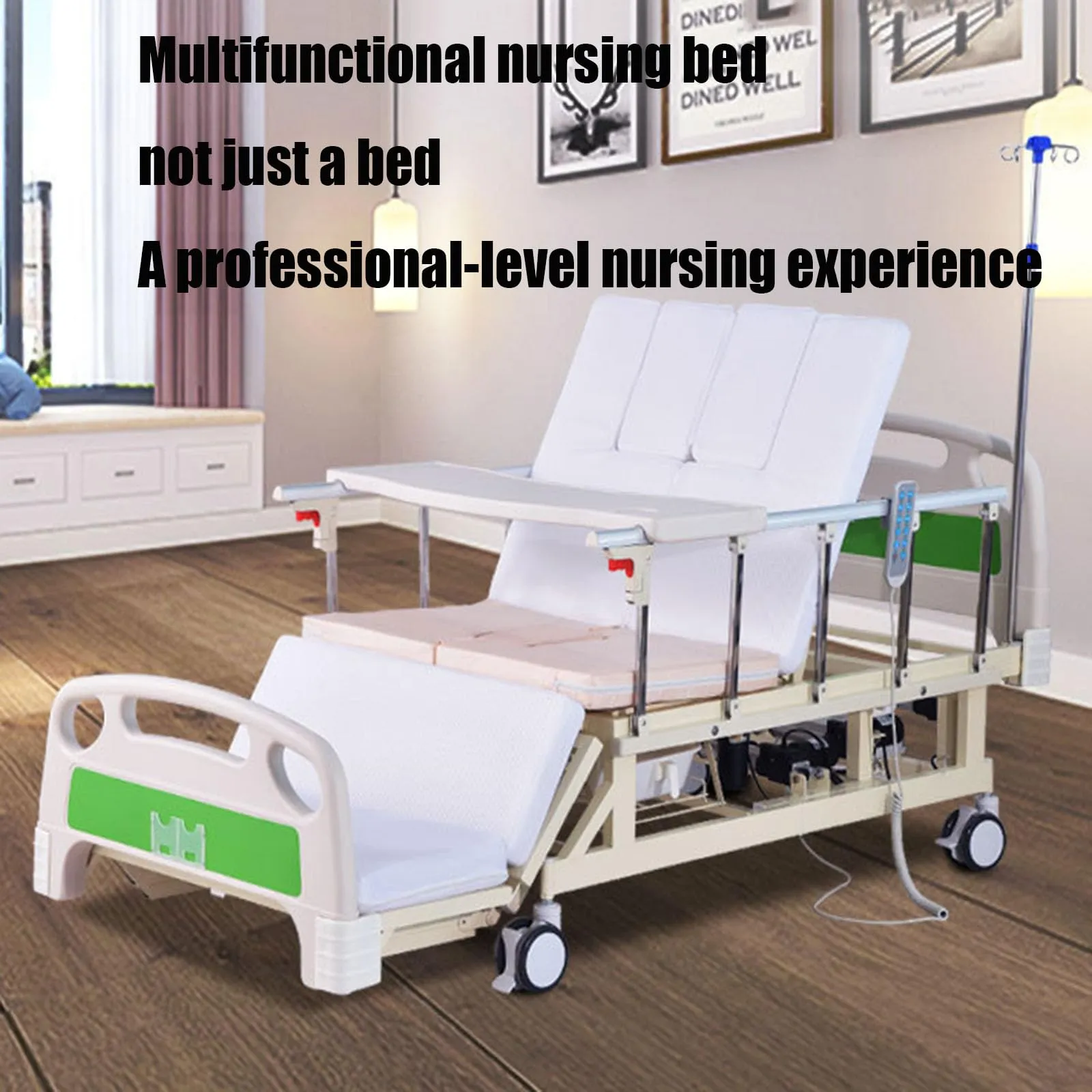 Electric Elderly Care Bed, Equipped with Breathable Mattress and Motor.