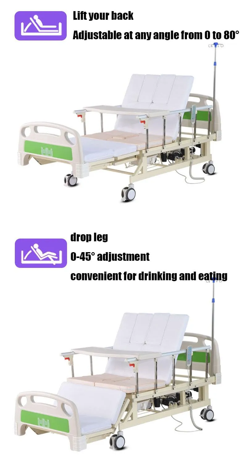 Electric Elderly Care Bed, Equipped with Breathable Mattress and Motor.