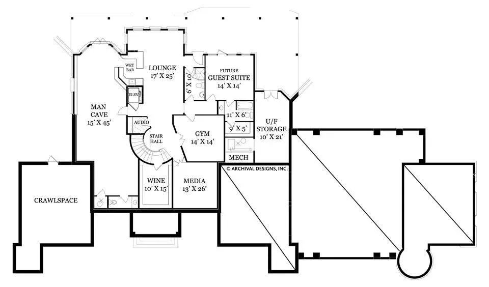 Expansive 6,532 sq ft Home Plan Featuring 4 Bedrooms and Bonus Room