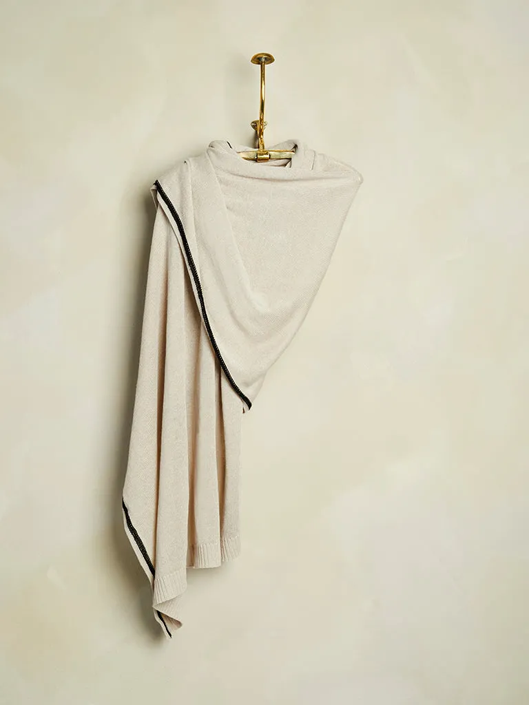 Fine Knit Linen Scarf - Cream