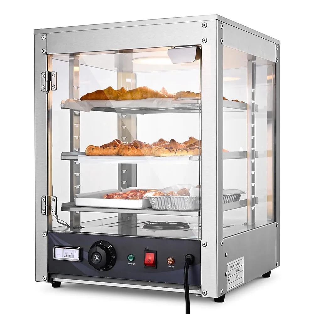 Food Warmer Display Cabinet 3-Tier 15x15x20 (Dimmable Light)