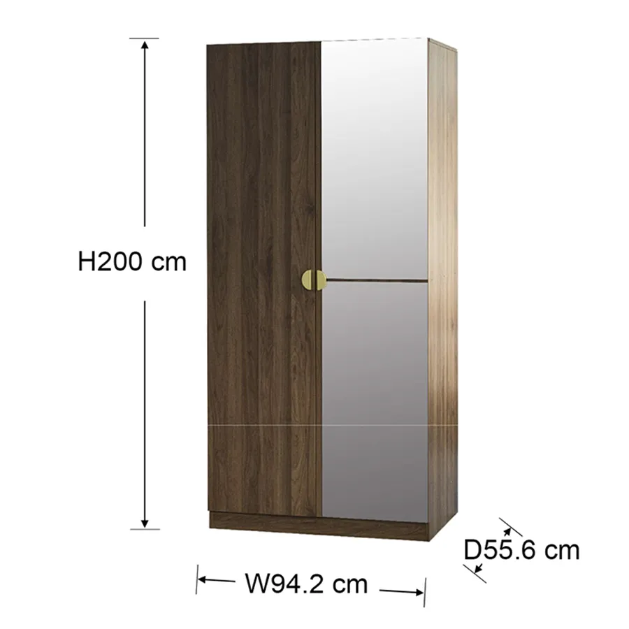 Georgine 2 Door with Mirror Wardrobe