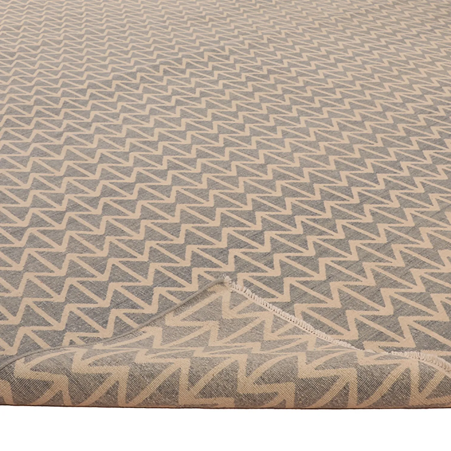 Grey Flatweave Silk Rug - 10' x 14'