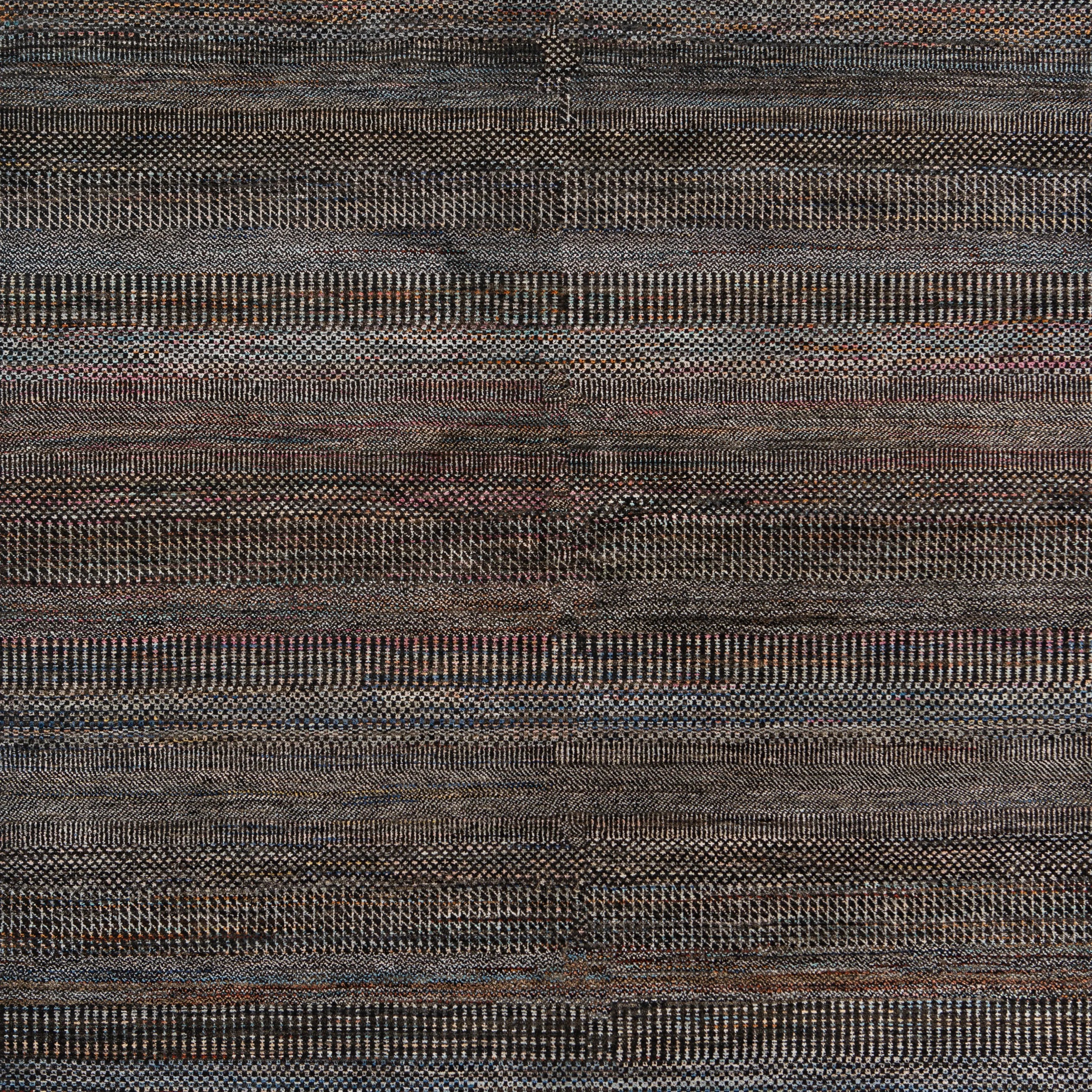 Grey Modern Wool Blend Rug - 6'1" x 8'10"