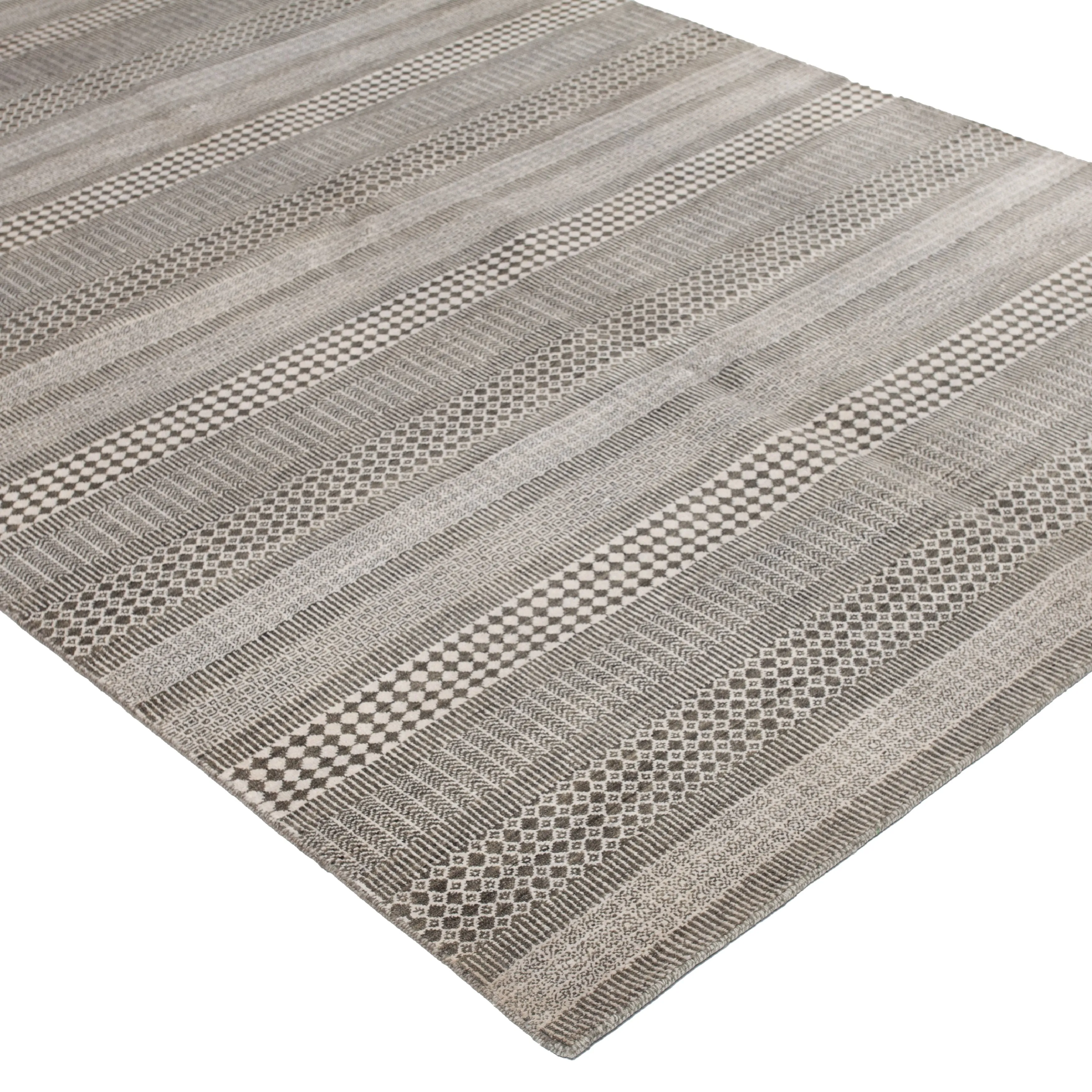 Grey Modern Wool Blend Rug - 6'1" x 9'3"