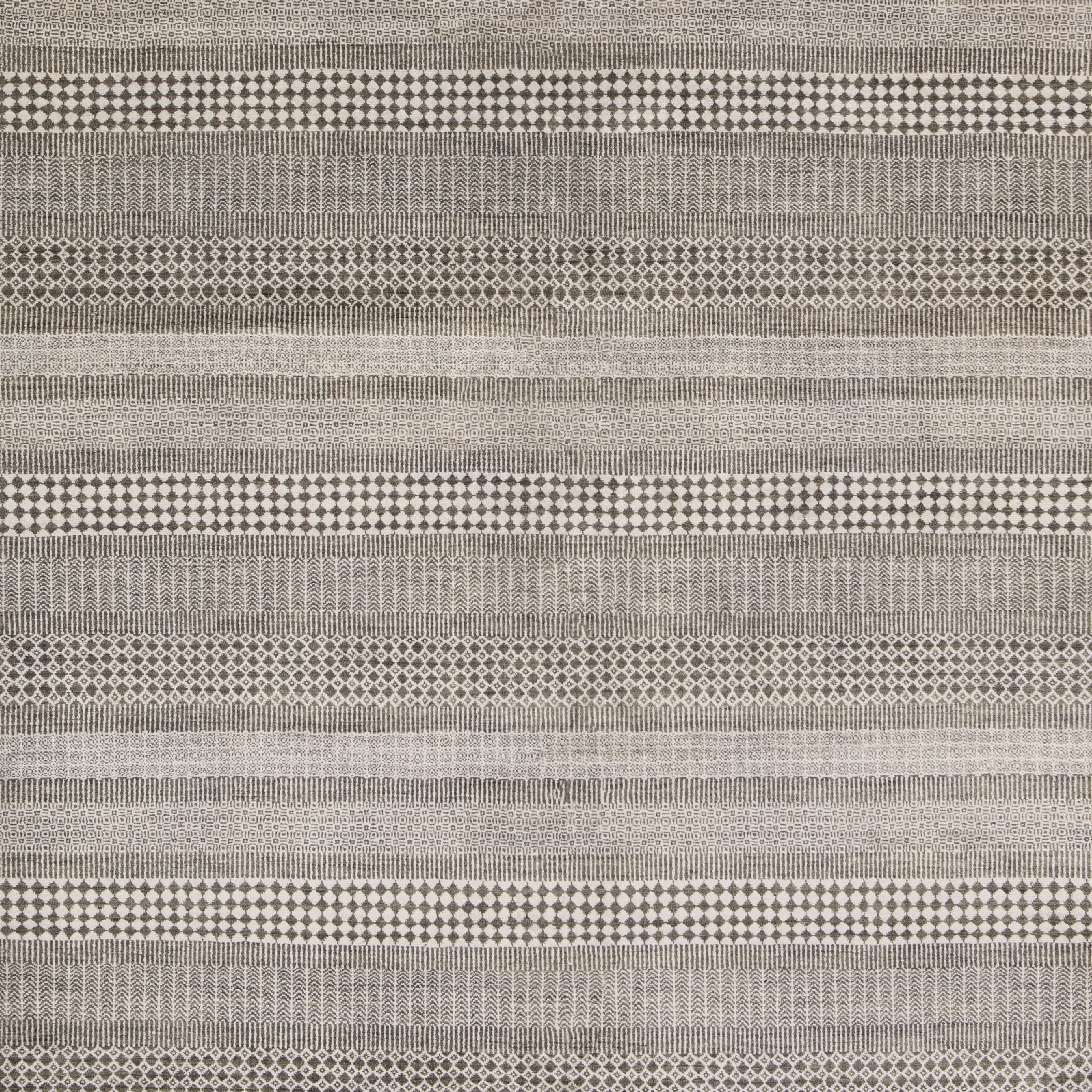 Grey Modern Wool Blend Rug - 6'1" x 9'3"