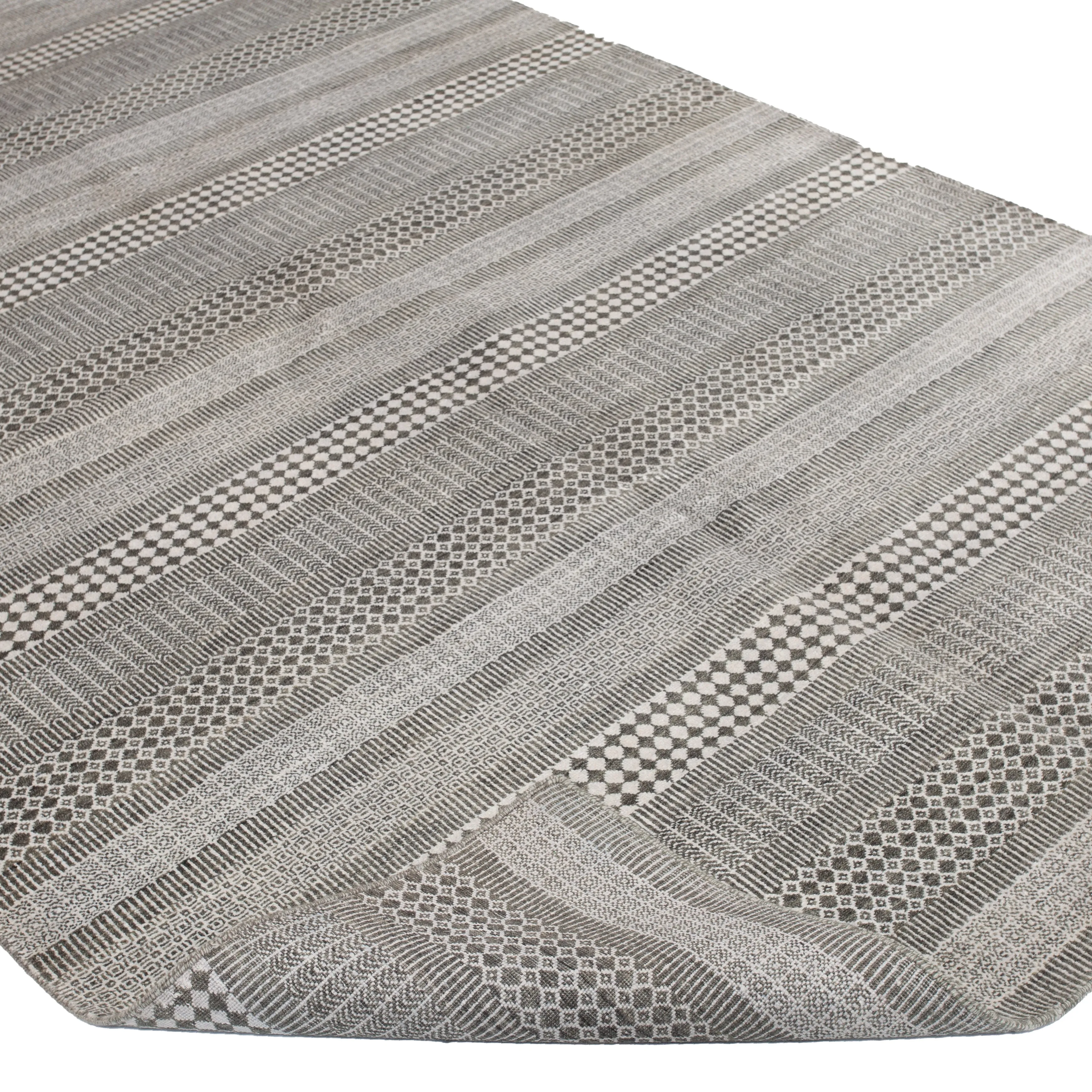 Grey Modern Wool Blend Rug - 6'1" x 9'3"