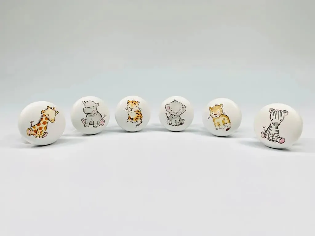 Hand-painted knobs - safari