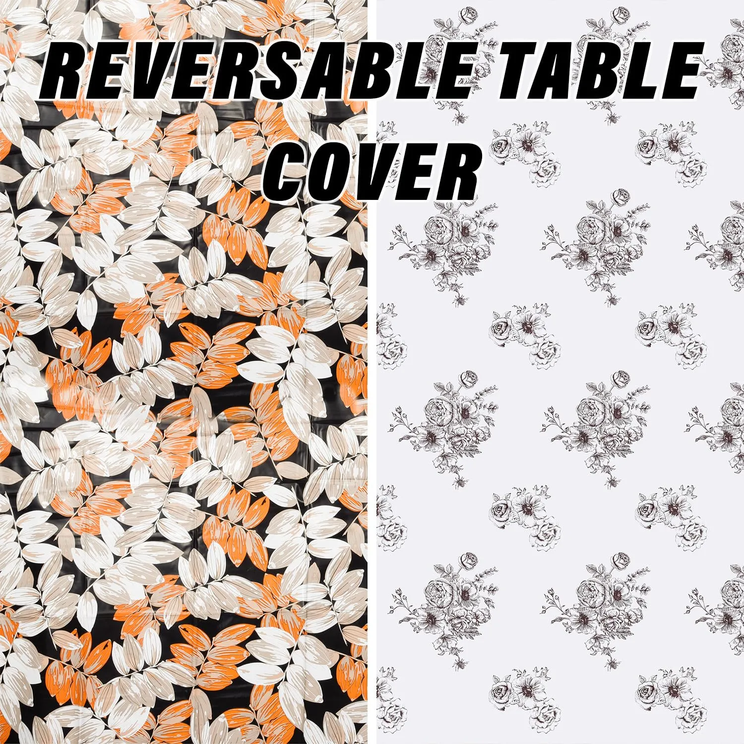 Heart Home Table Cover | Dining Table Cover | Center Table Cover | Reversable Table Cover for Kitchen Table | Leaf Design Table Cover for Hall Décor | 54x54 Inch | Brown