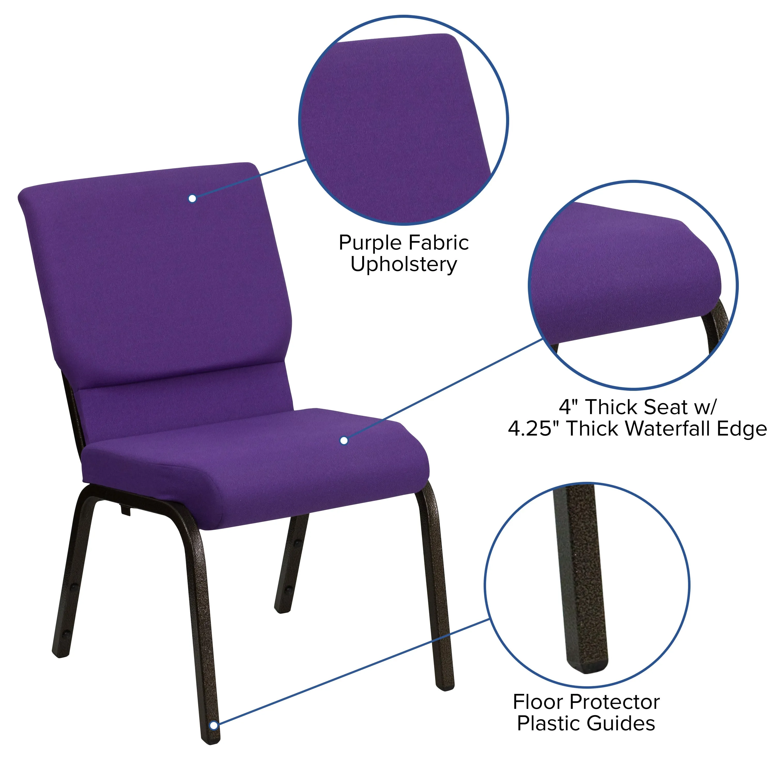 HERCULES Series Auditorium Chair - Stacking Padded Chair - 19inch Wide Seat