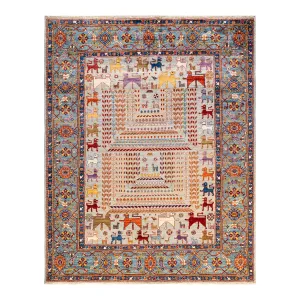 Ivory Traditional Wool Rug - 6'7" x 8'4"