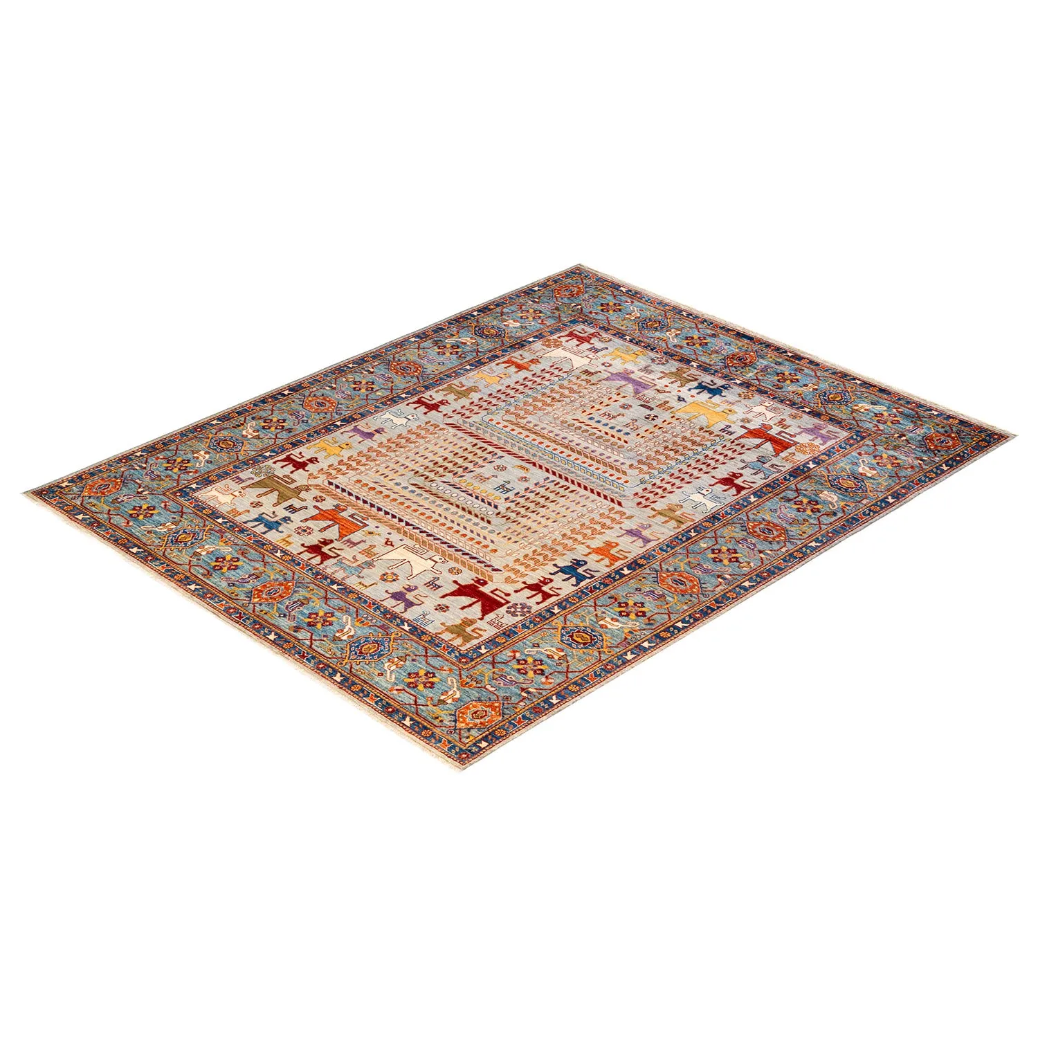 Ivory Traditional Wool Rug - 6'7" x 8'4"