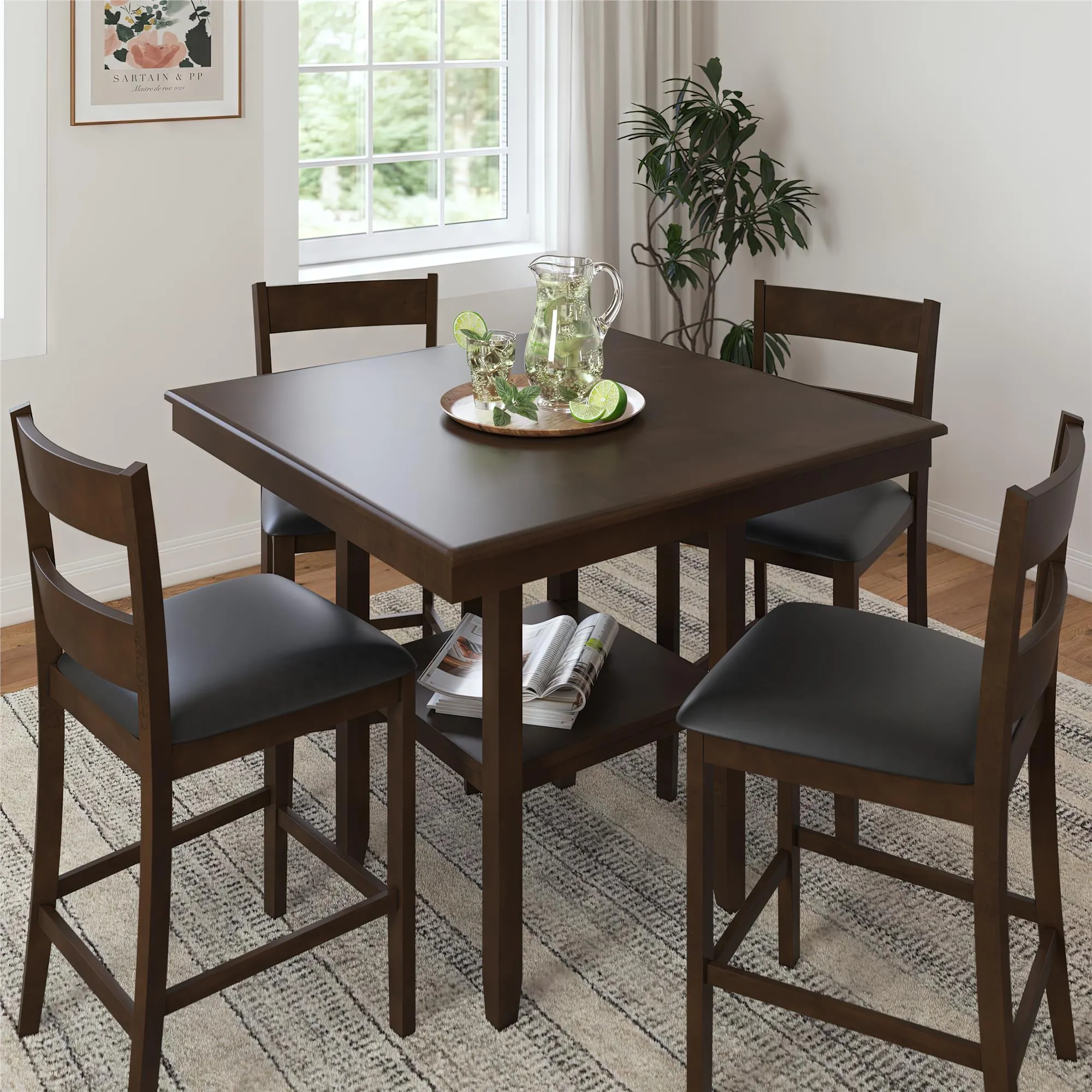 Jerrie 5-Piece Counter Height Dining Set