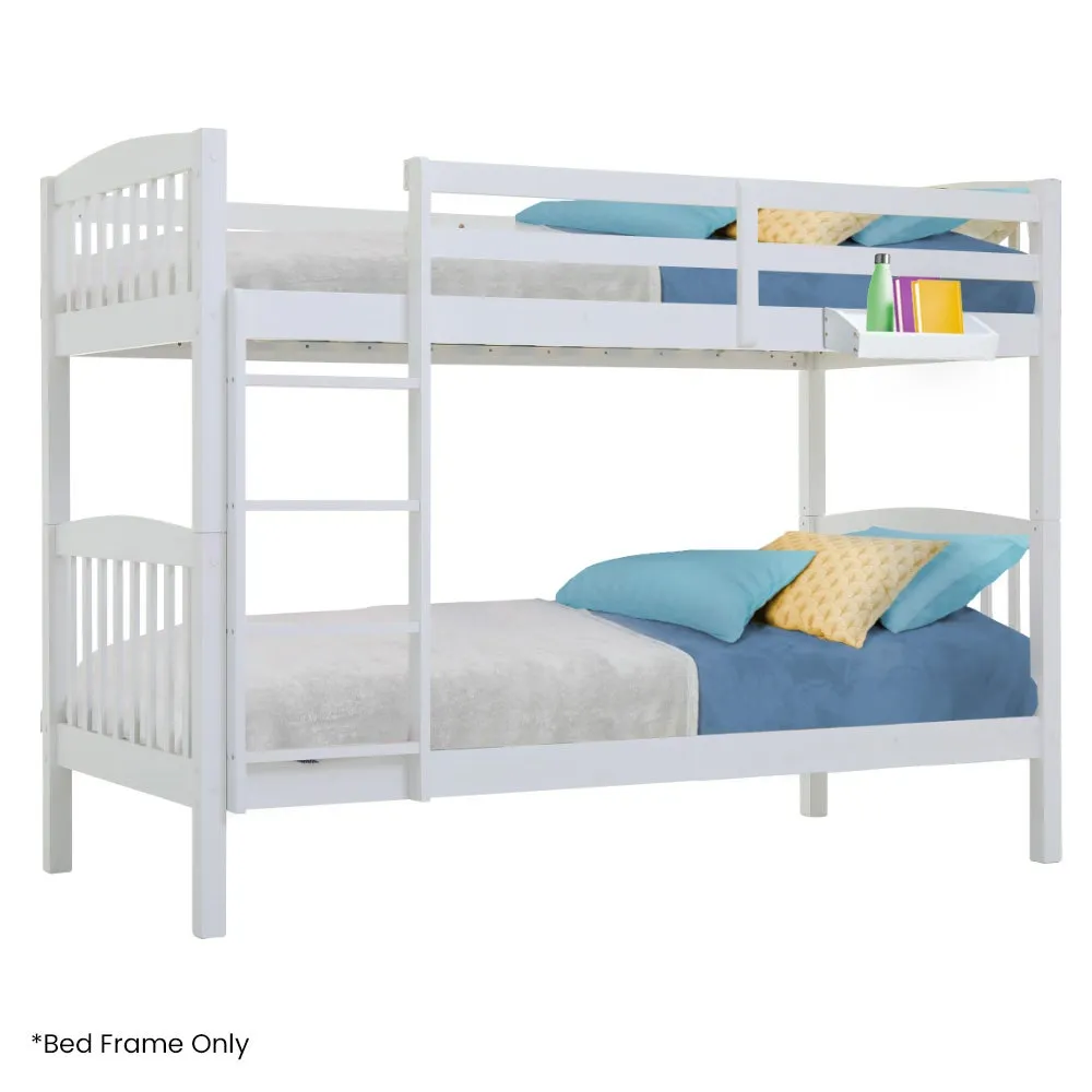 Kids Wooden Convertible Bunk Bed (Can convert to 2 Singles) - White