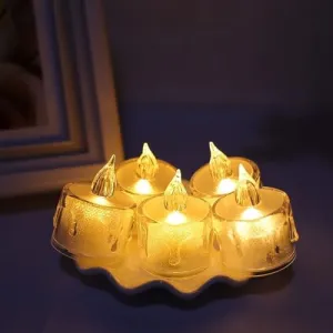 KRIKU EXPO LED Grave Lights, Flameless Tea Lights, Votive Candles, Cemetery Candle, Grave Light Burner, Luminous Candles for Wedding, Party Decoration. (Smokeless Candle, 12Pcs)