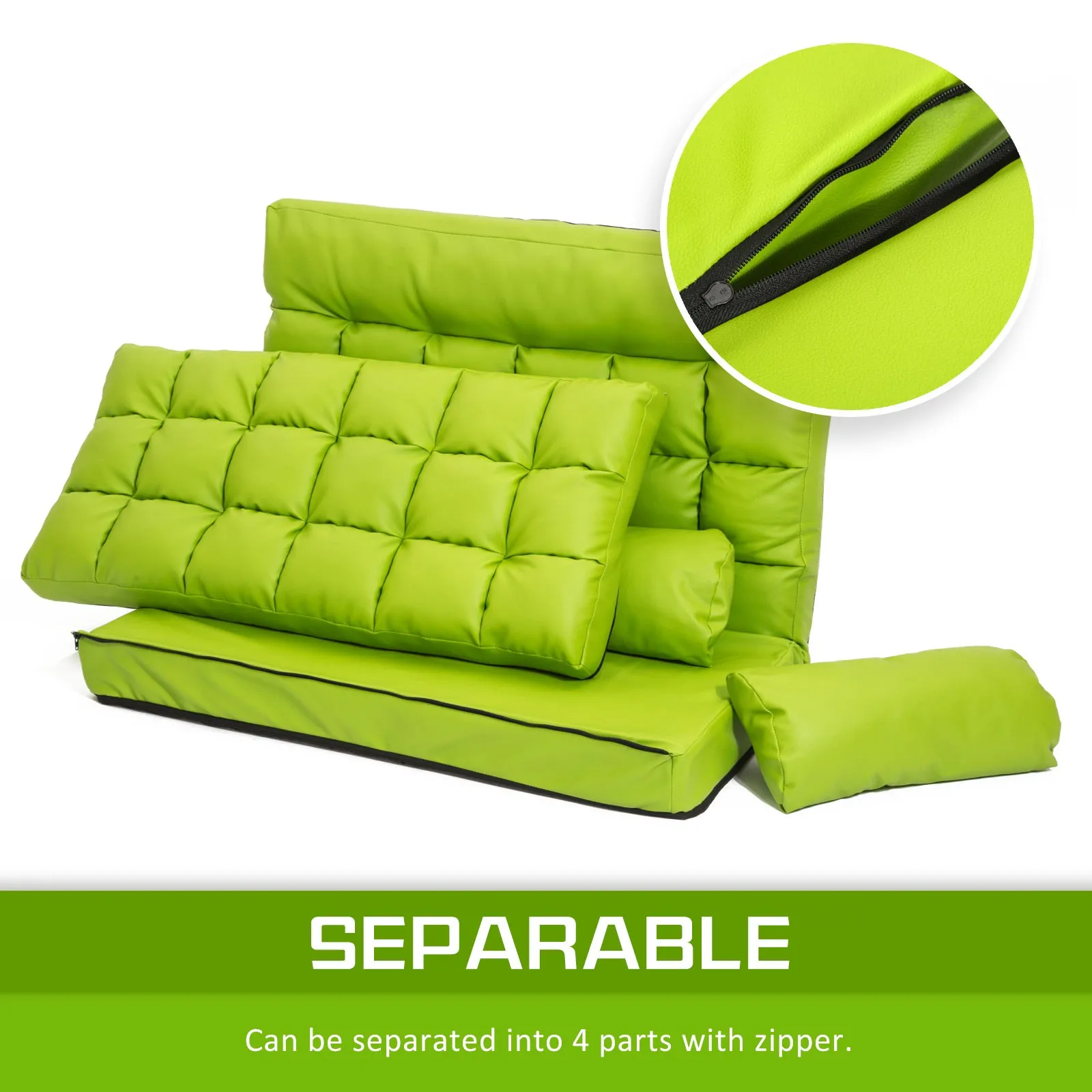 La Bella Double Seat Couch Bed Green Sofa Gemini Leather