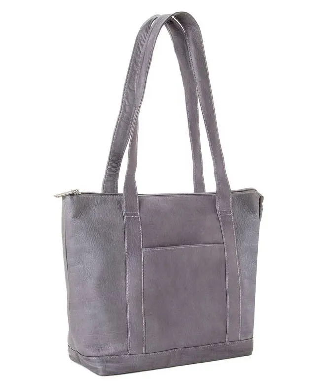 Leather Double Strap Small Pocket Tote