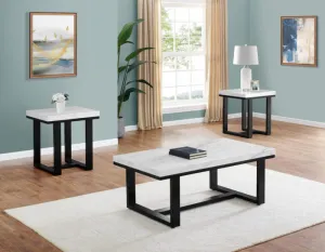 Lucca 3-Piece Marble Top Set (Cocktail & 2 End Tables)