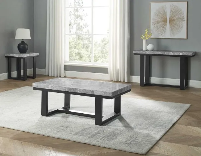 Lucca 3-Piece Marble Top Set (Cocktail & 2 End Tables)