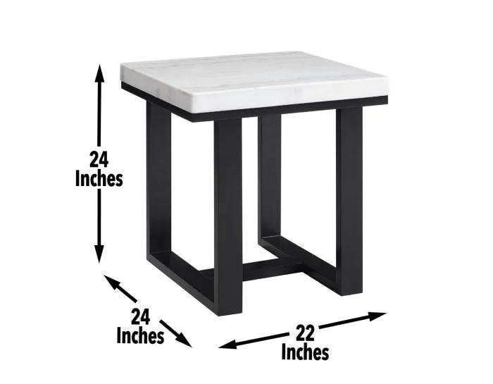 Lucca 3-Piece Marble Top Set (Cocktail & 2 End Tables)