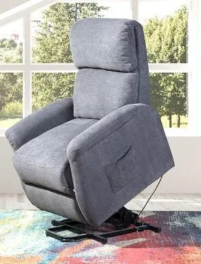 Mazin 9009GRY-1LT Power Lift Recliner Chair in Grey Fabric